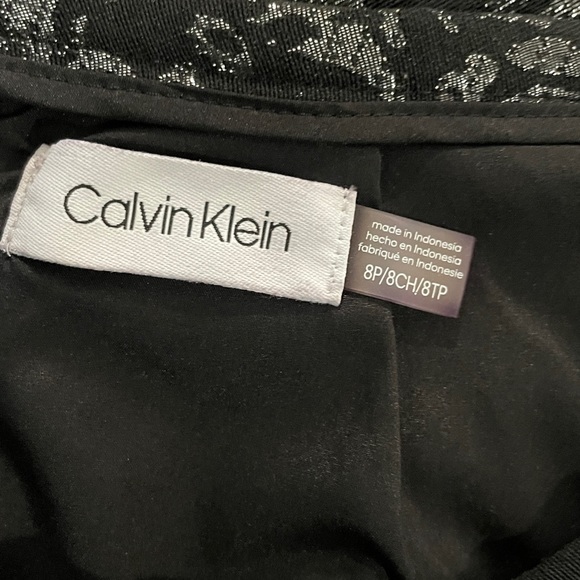 Calvin Klein Womens Metallic Print Knee-
Length Pencil Skirt silver size 8p - Picture 6 of 7
